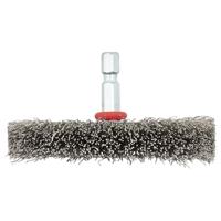 Wolfcraft Draadborstel | RVS | 6-kant schacht | Ø75 x 12mm | 1 stuk - 2711000 - thumbnail