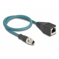 Delock 60071 RJ45 / M12 Netwerkadapter S/FTP 0.50 m Turquoise 1 stuk(s) - thumbnail