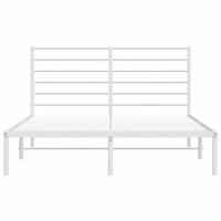 Bedframe met hoofdbord metaal wit 140x190 cm - thumbnail