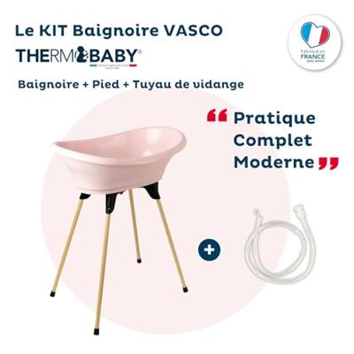 THERMOBABY TUB KIT VASCO Poederroze: bad + pootjes + afvoerslang
