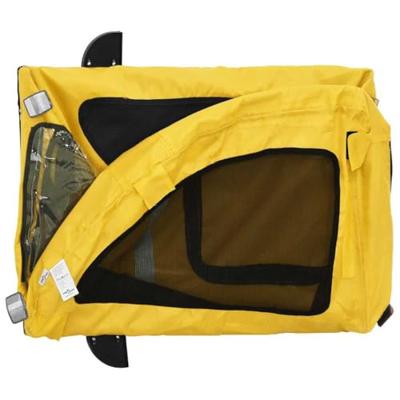 VidaXL Hondenfietstrailer oxford stof en ijzer geel - thumbnail