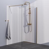 BRAUER Season inloopdouche model C helder glas 130x200 incl. glascoating goud geborsteld - thumbnail