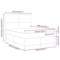 Boxspringbed Lichtgrijs en wit. 140 x 200 cm Katoen Stof - thumbnail