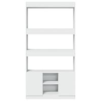 Hoge kast 92x33x180 cm bewerkt hout wit - thumbnail