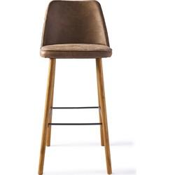 Rivièra Maison Barstoel 'Vegas' zithoogte 78cm, Pellini, kleur Coffee
