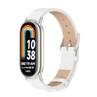 By Qubix - PU leren bandje - Wit - Compatible met Xiaomi Smart Band 8 & 9 - Compatible Xiaomi bandje - thumbnail