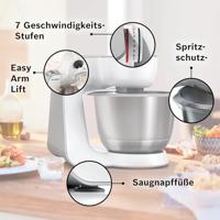 Bosch Haushalt MUM58W20 Foodprocessor 1000 W Wit, Zilver (mat) - thumbnail