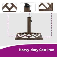 VidaXL Parasolvoet 44x44x31 cm gietijzer bronskleurig - thumbnail