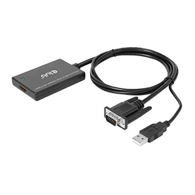 CLUB3D VGA and USB Type-A to HDMI Adapter with Pigtail M/F 0.6m/1.97ft 28AWG
