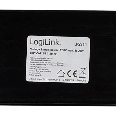 LogiLink LPS211 Stekkerdoos met schakelaar Zwart, Wit Randaarde stekker 1 stuk(s) LogiLink LPS211 Stekkerdoos met schakelaar Zwart, Wit Randaarde stekker 1 stuk(s)