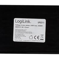 LogiLink LPS211 Stekkerdoos met schakelaar Zwart, Wit Randaarde stekker 1 stuk(s) - thumbnail