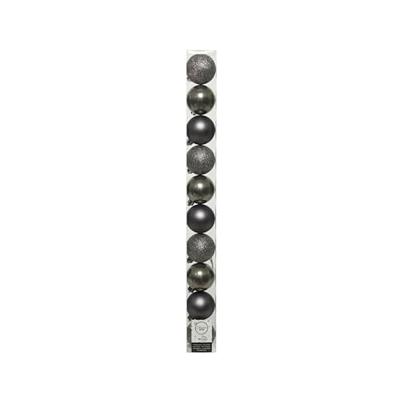 Decoris kerstballen set plastic 10st zilver 6cm - thumbnail