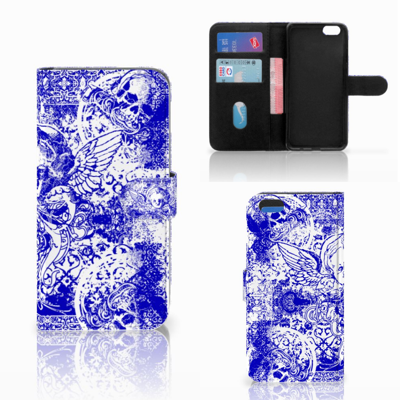 Telefoonhoesje met Naam Apple iPhone 6 Plus | 6s Plus Angel Skull Blauw Telefoonhoesje met Naam Apple iPhone 6 Plus | 6s Plus Angel Skull Blauw