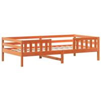Bedframe zonder matras massief grenenhout wasbruin 90x190 cm - thumbnail