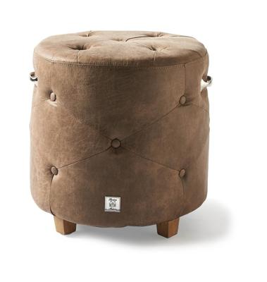 Rivièra Maison Poef 'Bowery' Pellini, kleur Coffee