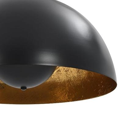 VidaXL Plafondlampen 2 st halfrond e27 40 cm zwart en goudkleurig