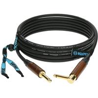 Klotz TIW0300PR Titanium walnut gitaarkabel 2p 6.35mm verguld haaks-recht 3m - thumbnail
