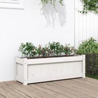 VidaXL Plantenbak 90x31x31 cm massief grenenhout wit - thumbnail