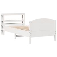 Bedframe zonder matras massief grenenhout wit 90x200 cm - thumbnail