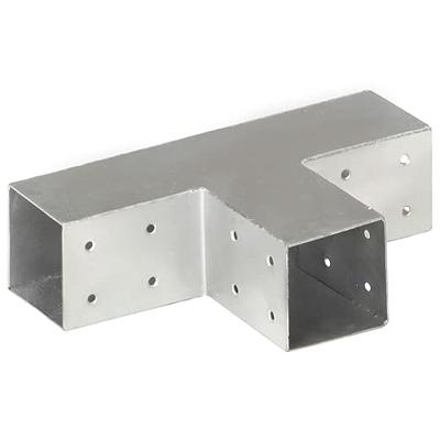 VidaXL Paalverbindingen 4 st t-vorm 71x71 mm gegalvaniseerd metaal