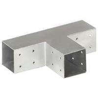 Paalverbindingen 4 st T-vorm 71x71 mm gegalvaniseerd metaal - thumbnail