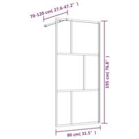 VidaXL Inloopdouchewand transparant 80x195 cm esg-glas rood - thumbnail