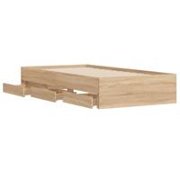Bedframe met lades bewerkt hout sonoma eikenkleurig 90x190 cm - thumbnail