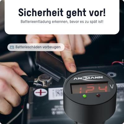 Ansmann PowerCheck12/24V-bl Accuspanningsmeter 24 V, 12 V 7.000 cm x 3.200 cm x 3.200 cm x 7.000 mm
