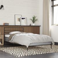 Bedframe bewerkt hout metaal grijs sonoma eiken 200x200 cm - thumbnail