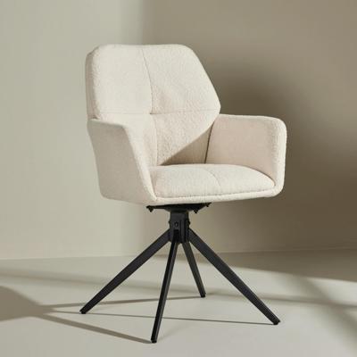 Nohr Draaibare Eetkamerstoel 'Montie' Bouclé, kleur Off White
