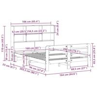 Bedframe zonder matras massief grenenhout wasbruin 160x200 cm - thumbnail