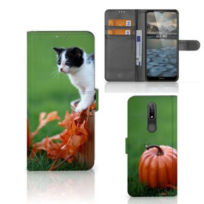 Nokia 2.4 | Telefoonhoesje | Met pasjeshouder | Kitten Nokia 2.4 | Telefoonhoesje | Met pasjeshouder | Kitten