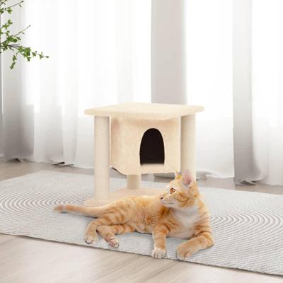 VidaXL Kattenmeubel met sisal krabpalen 37 cm crèmekleurig VidaXL Kattenmeubel met sisal krabpalen 37 cm crèmekleurig