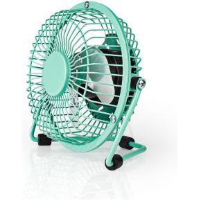 Metalen Miniventilator | Diameter 10 cm | USB-Voeding | Turquoise