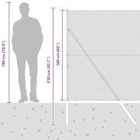 VidaXL Afrasteringspaal grijs 10 x 1,6 m (13 mm gaas) staal en pvc - thumbnail