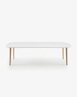 Kave Home Uitschuifbare Ovale Eettafel 'Oqui' 160 - 260 x 100cm, kleur Wit - thumbnail