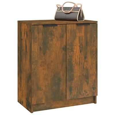 Schoenenkast 59x35x70 cm bewerkt hout gerookt eikenkleurig Schoenenkast 59x35x70 cm bewerkt hout gerookt eikenkleurig