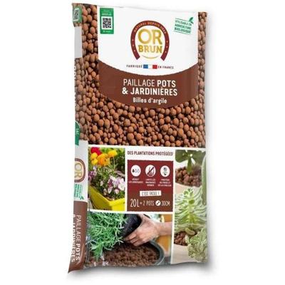 Kleikorrels - BRUIN GOUD - Bevordert drainage - Belucht de grond - Houdt vocht vast - 20L