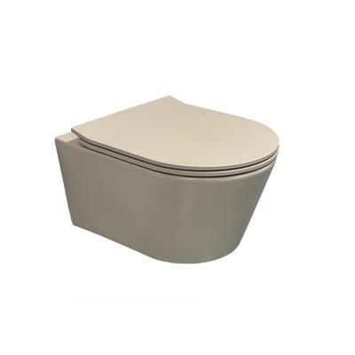 Wandtoilet BWS Calitri Urb.y 48 cm Rimfree Compact Mat Taupe Zand