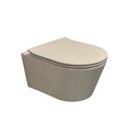 Wandtoilet BWS Calitri Urb.y 48 cm Rimfree Compact Mat Taupe Zand - thumbnail