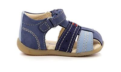 Leren sandalen jongensbaby Bigbazar 2 Iconique Biboo KICKERS® driekleurig blauw