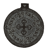 Leisteen Reliëf Dubbele Dorje en OMPMH - thumbnail