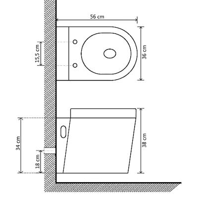 VidaXL Hangend toilet keramiek zwart