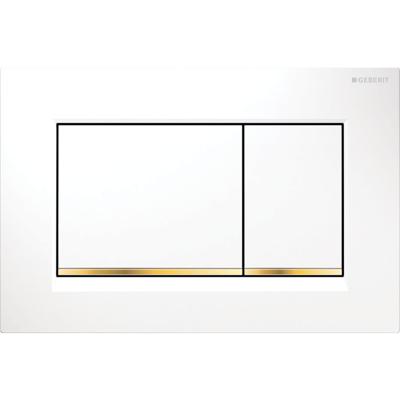 Geberit Sigma 20 (ex Sigma 30) bedieningspaneel glans wit/goud voor Sigma reservoirs 8cm (UP720) en 12cm (UP320)
