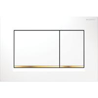 Geberit Sigma 20 (ex Sigma 30) bedieningspaneel glans wit/goud voor Sigma reservoirs 8cm (UP720) en 12cm (UP320) - thumbnail