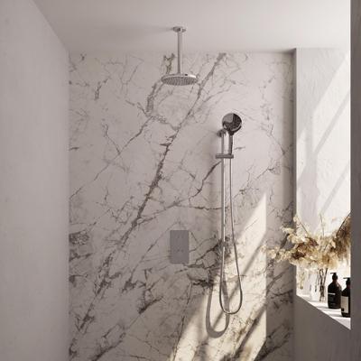 Brauer Chrome Edition Thermostatische Regendoucheset Inbouw - Hoofddouche 20 cm - 3 Weg - Handdouche 3 Standen - Doucheslang - Geintegreerde Glijstang - Chroom