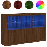 Dressoir met LED-verlichting 162x37x100 cm bruin eikenkleur - thumbnail