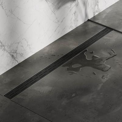 Douchegoot Brauer StanDrain 120x7 cm Zwart Vloerflens Inclusief Kunststof Sifon Verstelbare Poten Brauer