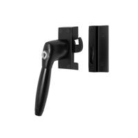 De Oude Deurklink Raamsluiting zwart met slot Klassiek links - thumbnail