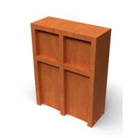 Litru Quatro cortenstaal Brievenbus met 4 bussen L75 x B30 x H100 cm Geroba - Geroba - thumbnail